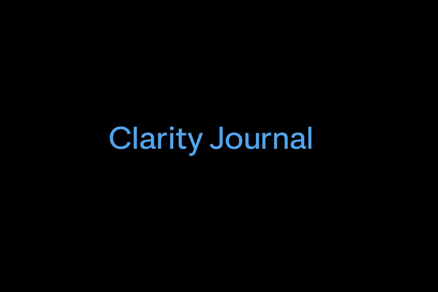 Clarity Journal